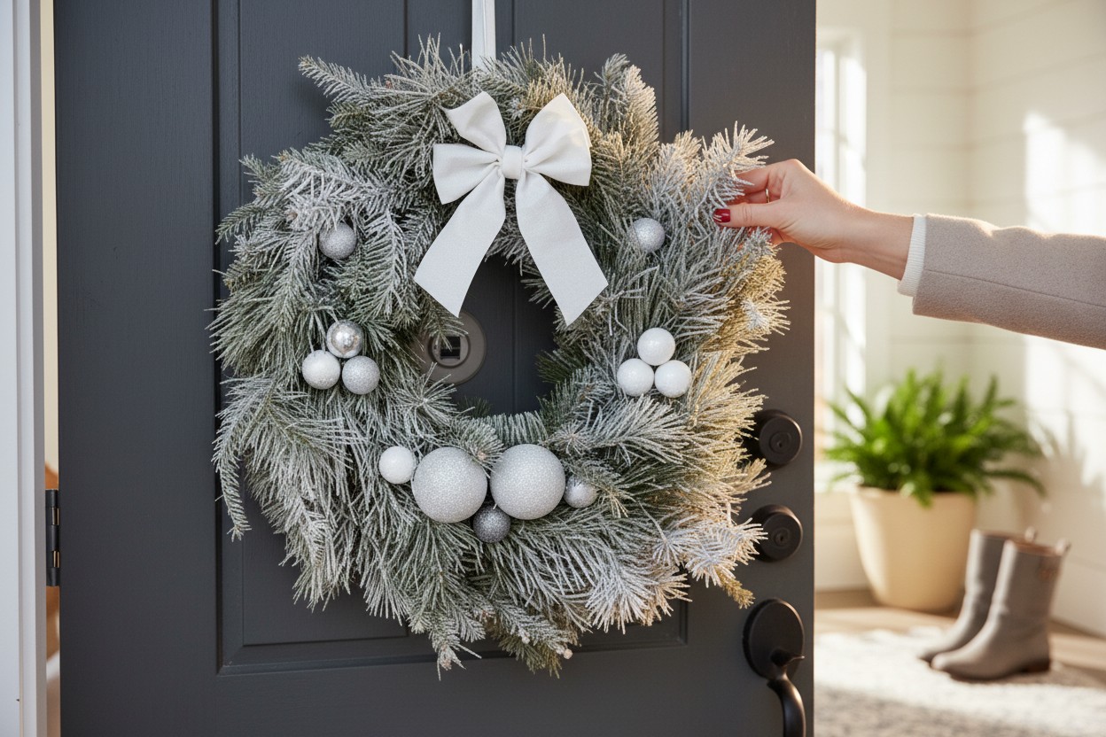 Zimowy Szept Lasu – wianek z prawdziwego igliwia