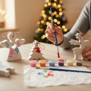 Alternative view of Zimowa Pracownia – zestaw świątecznych figurek do malowania