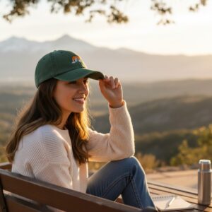 Alternative view of Zachód Słońca – czapka z daszkiem z motywem górskim