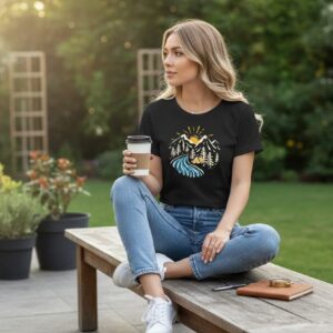 Alternative view of Górski Zachód – koszulka damska z górskim nadrukiem