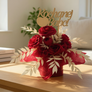 Flowerbox ze świecowych kwiatów dla Babci - Czułość Pokoleń